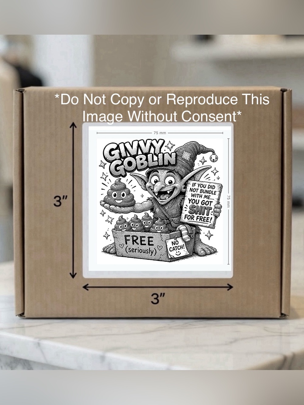 Seller’s Givvy Goblin Stickers-3”x3”-100ct.